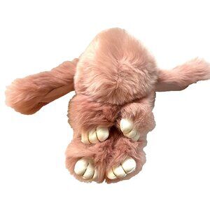 Bunny LuLu Rabbit Bag Charm Keychain Dusty Pink Soft Plush Stuffed Animal